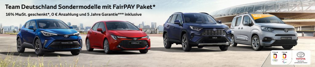 Toyota Team Deutschland Sondermodelle mit FairPay Angebot beim Autohaus Metzger