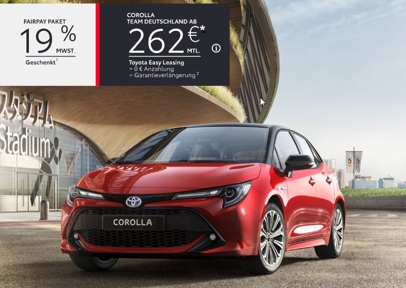 Toyota Corolla Team Deutschland FairPAY Aktion