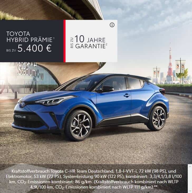 Toyota C-HR Hybrid Praemie im Autohaus Metzger