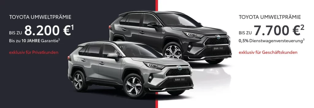 Toyota-RAV4-Umweltpraemie-Autohaus-Metzger Angebot Toyota RAV4 Plug-In Hybrid Leasing und Umweltpraemie beim Autohaus Metzger in Widdern