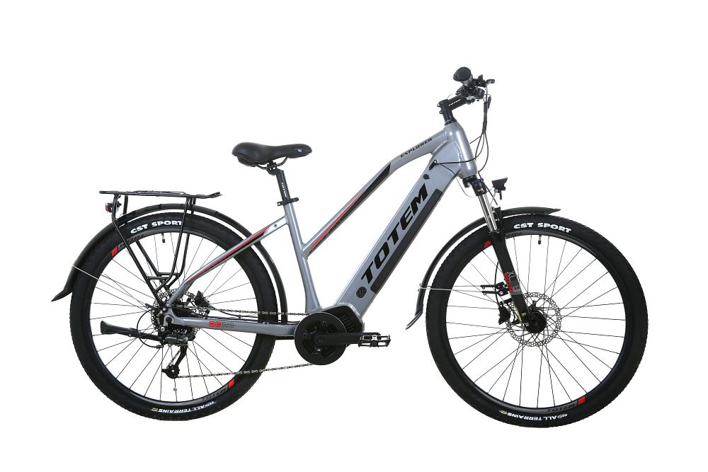 TOTEM Explorer City Trekking E-Bike silber TOTEM Explorer City Trekking E-Bike silber